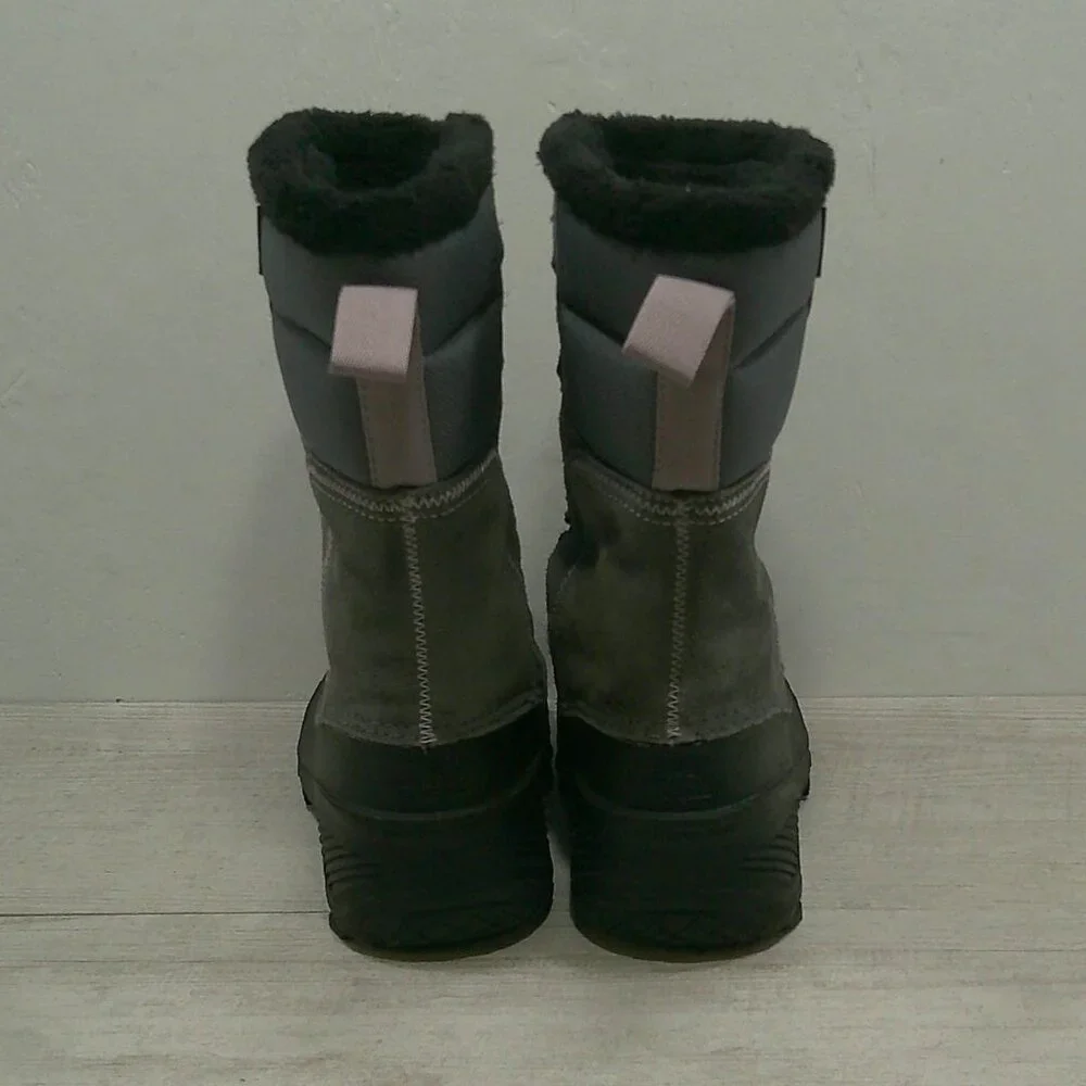 The North Face Shellista Lace up Gray Pink Waterproof Winter Snow Boot Size 3